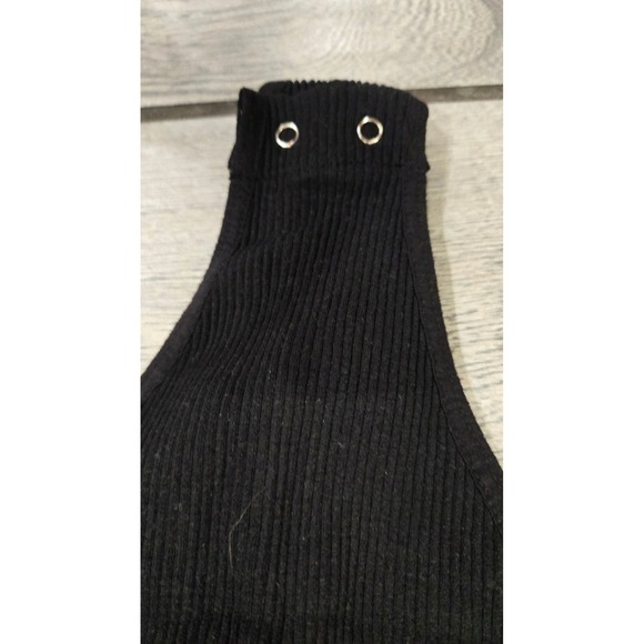 Free People Intimately Ribbed Plunge Bodysuit Sleeveless Top Black XS/S - Picture 4 of 5